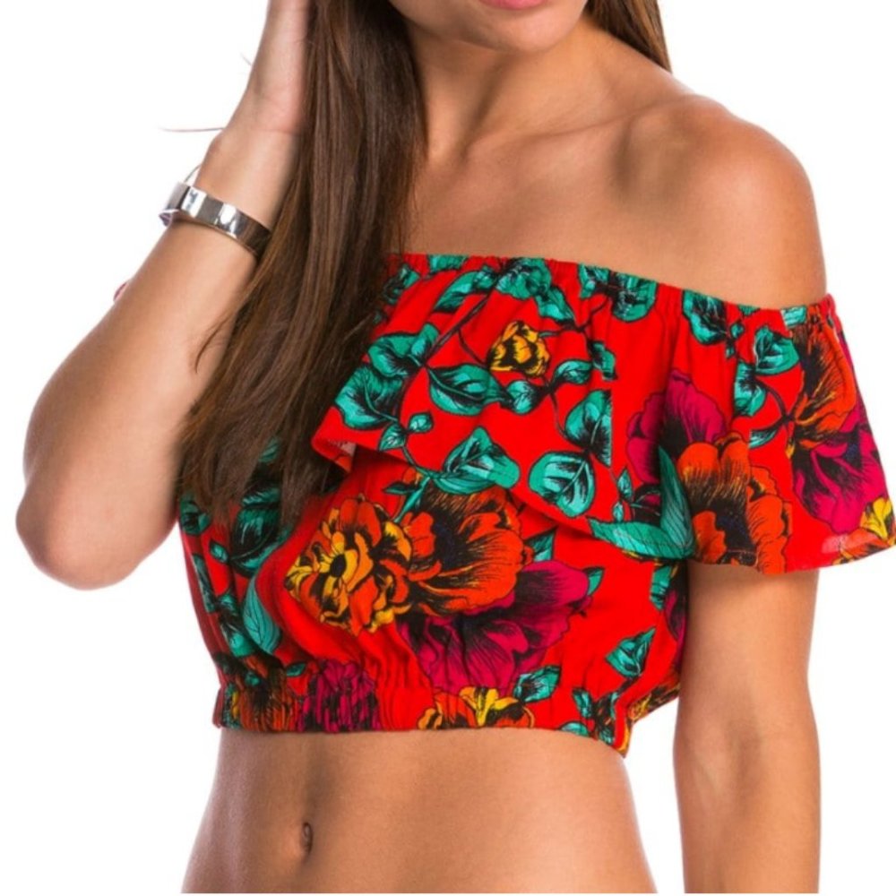 MINKPINK Tropical Dream Crop Top MEDIUM - Picture 1 of 10